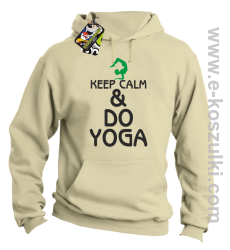 Keep Calm & DO YOGA - bluza z  kapturem beżowy