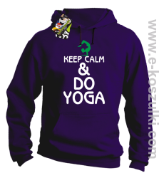 Keep Calm & DO YOGA - bluza z  kapturem fioletowy