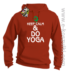 Keep Calm & DO YOGA - bluza z  kapturem pomarańczowy