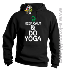 Keep Calm & DO YOGA - bluza z  kapturem czarny