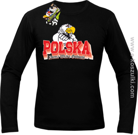 POLSKA DUMA WIARA GODNOŚĆ - Longsleeve z nadrukiem czarny