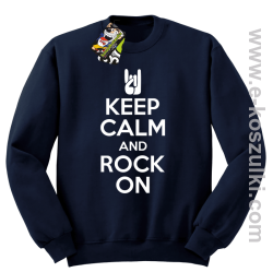 Keep calm and rock on - bluza bez kaptura granatowa