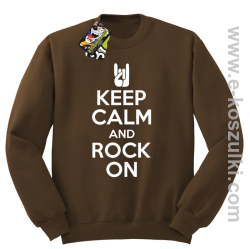 Keep calm and rock on - bluza bez kaptura brązowa