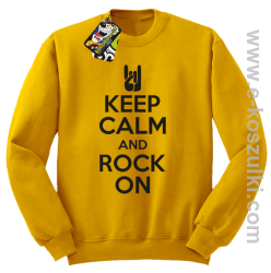 Keep calm and rock on - bluza bez kaptura żółta