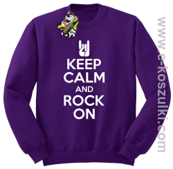 Keep calm and rock on - bluza bez kaptura fioletowa