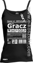 Gracz GAMER - top damski na ramiączkach czarny