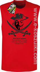 Anonymous We are Legion We Do Not Forget We Do Not Forgive Expect Us - bezrękawnik męski czerwony