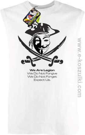 Anonymous We are Legion We Do Not Forget We Do Not Forgive Expect Us - bezrękawnik męski biały