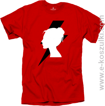 Kobieta Błyskawica profil - t-shirt męski czerwony