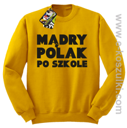 Mądry Polak po szkole- bluza bez kaptura żółta