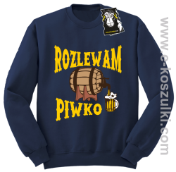 Rozlewam piwko - bluza dla piwosza bez kaptura granatowa
