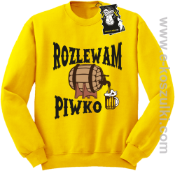 Rozlewam piwko - bluza dla piwosza bez kaptura żółta