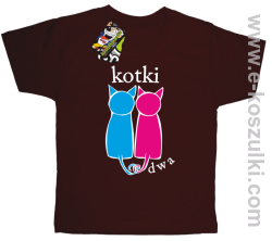 Kotki dwa - koszulka dziecięca brązowa