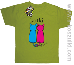 Kotki dwa - koszulka dziecięca kiwi