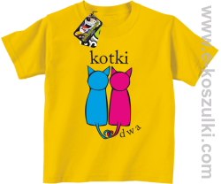Kotki dwa - koszulka dziecięca żółta