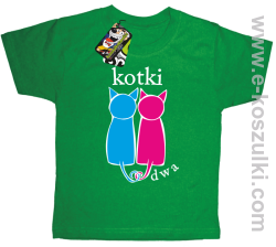 Kotki dwa - koszulka dziecięca zielona