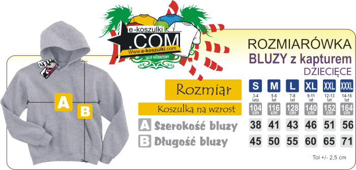 Rozmiarówka bluzy dziecięce bluzy dla dzieci z kapturem kangurki