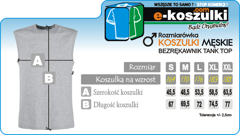 Rozmiarówka męska TANK TOP - koszulki męskie MEN TSHIRTS